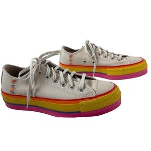 Converse Chuck Taylor All Star Lift Lo Size 6.5 Rainbow Platform Sneakers Womens